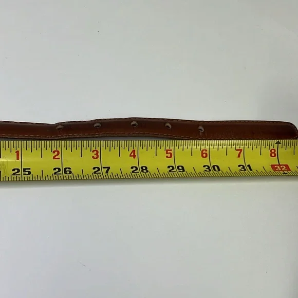 SOLD IN STORE Vintage Coach 2811 Glove Tanned Leather Solid Brass Hardware Belt - Picture 5 of 6